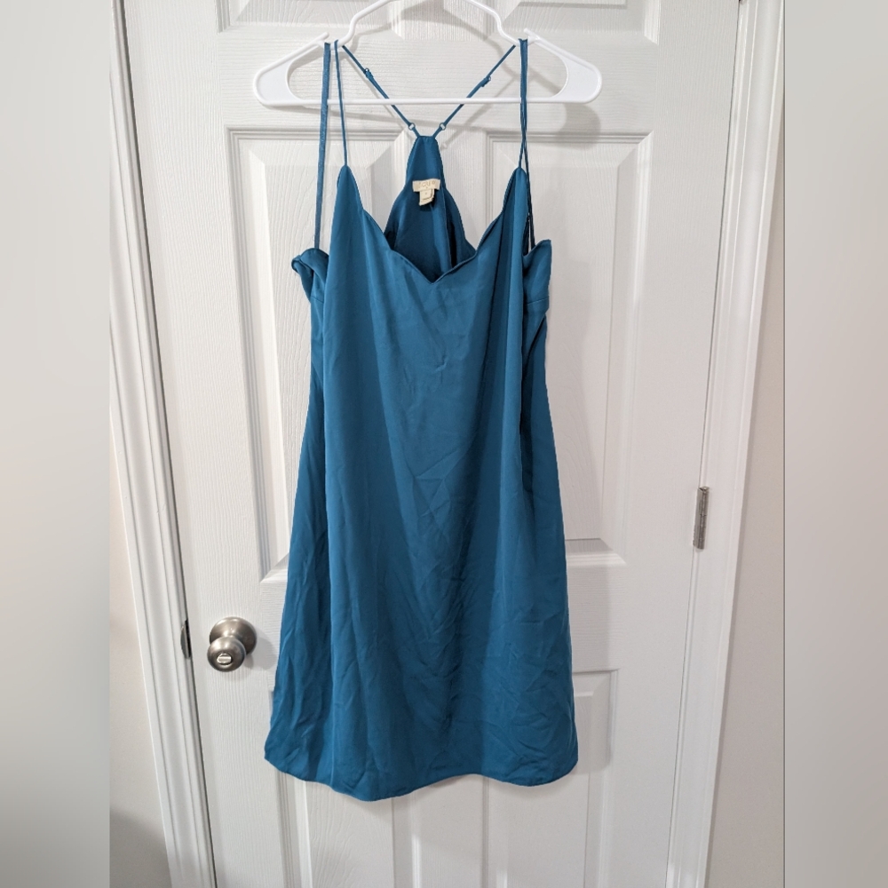 J. Crew,‎ Size 18, Scalloped Tank Shift Dress, Turquoise, Plus Size